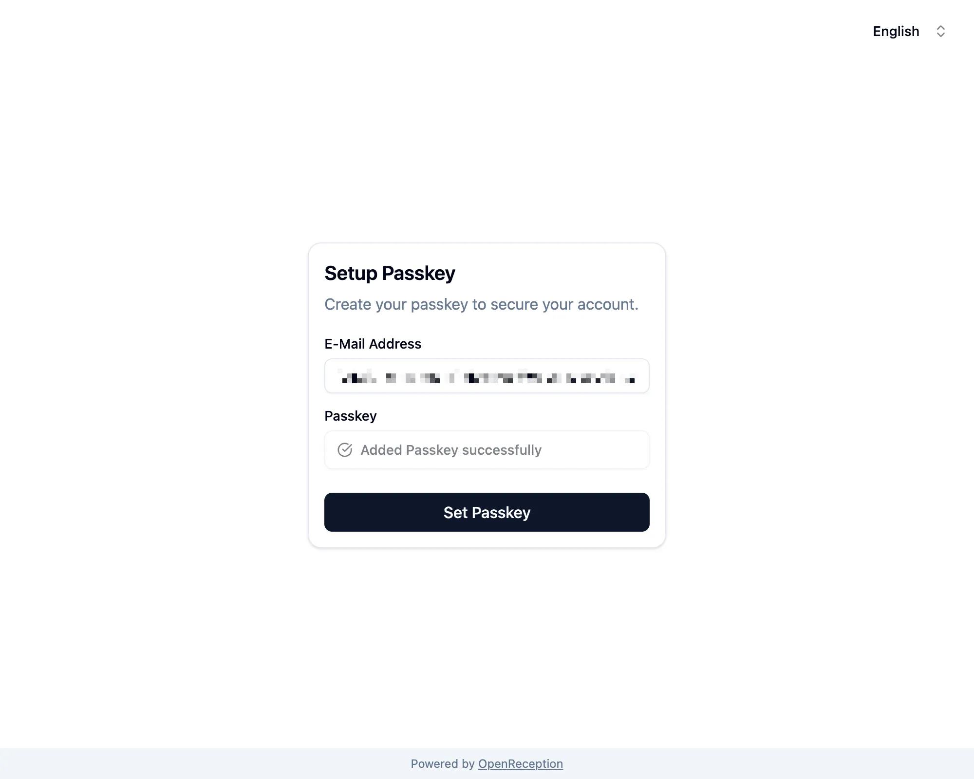 Passkey added successfully