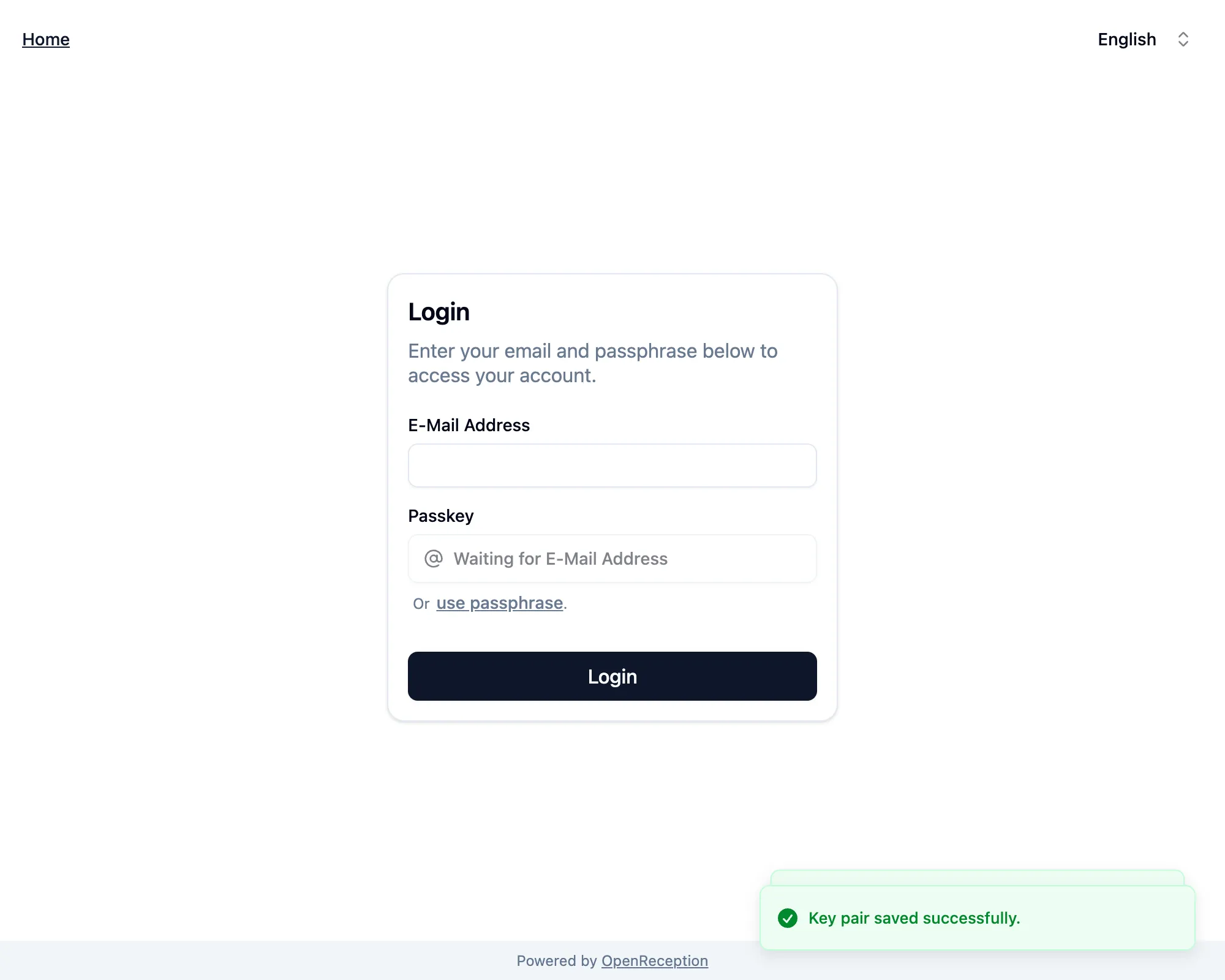 Account setup completed