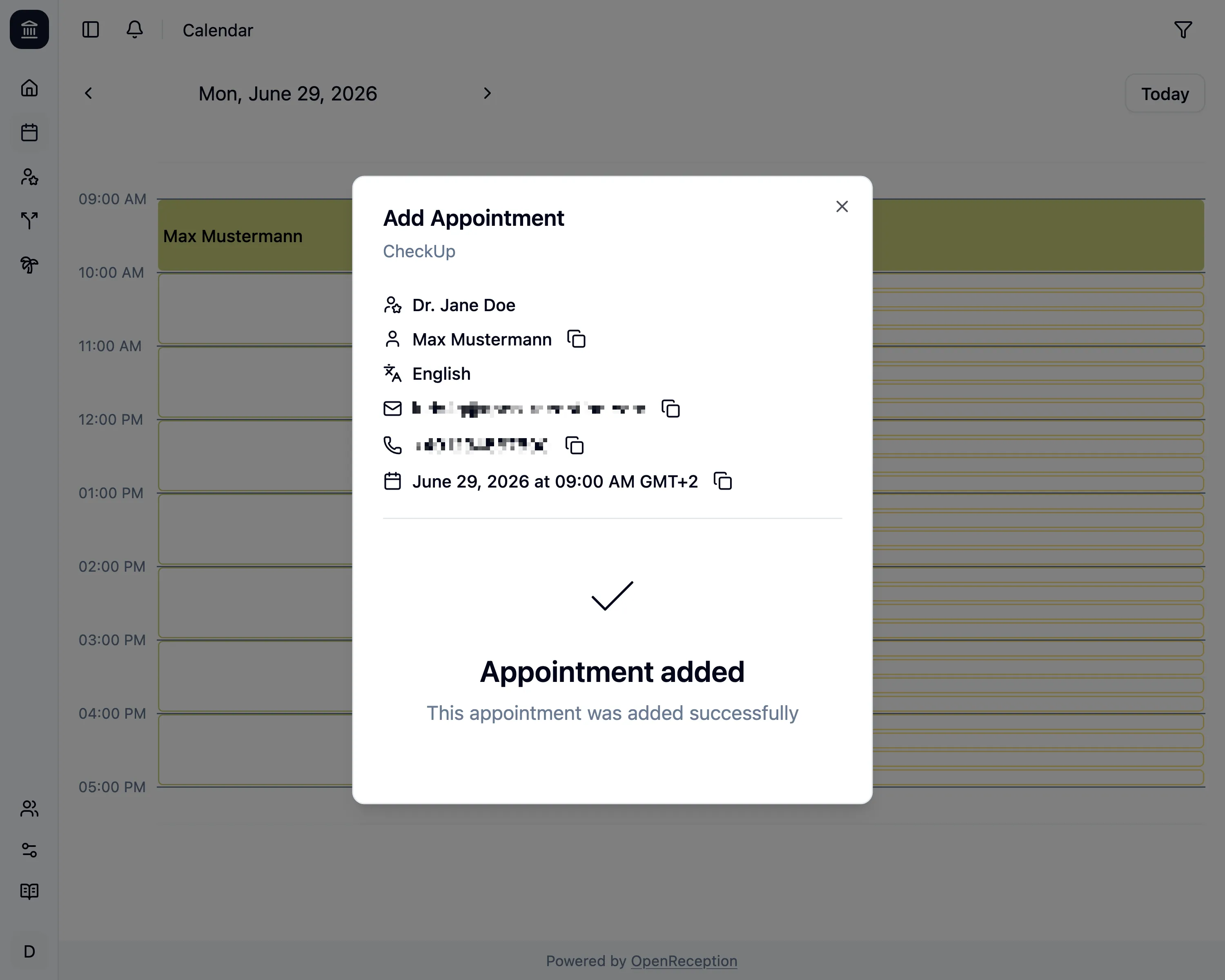 Appointment added